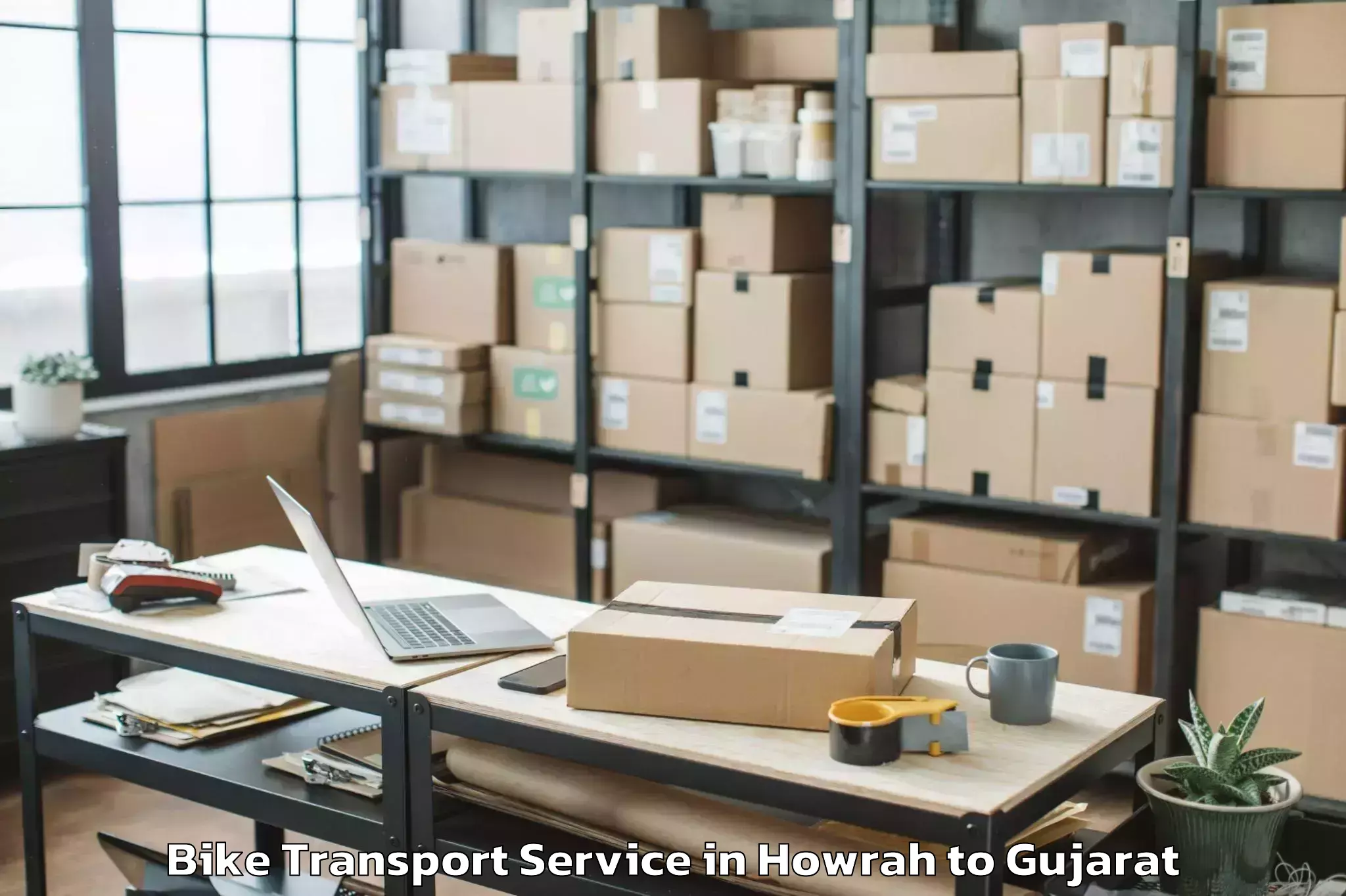 Get Howrah to Mahuva Bike Transport